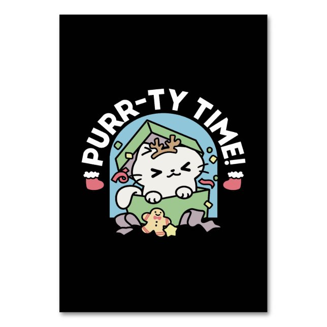 Numéro De Table Fête de Noël avec Purr-ty Time Cat (Par défaut)