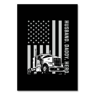 Numéro De Table Fête des pères   Drapeau américain papa de camion