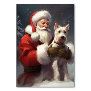 Numéro De Table Fête Noël Festive du Père Noël Terrier du Père Noë