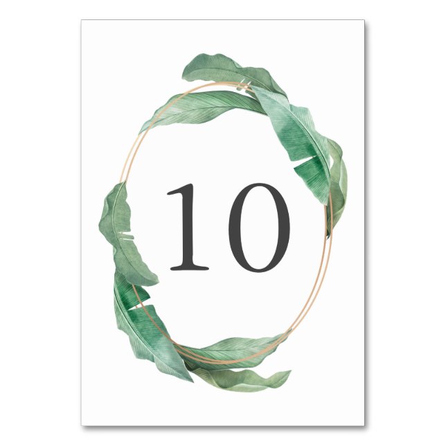 Numéro De Table Feuillage Feuille de banane tropicale luxuriante (Par défaut)