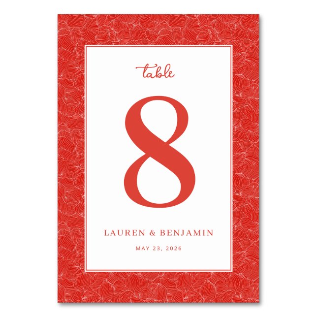 Numéro de table feuille de corail élégant (Par défaut)