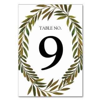 Numéro De Table Feuilles peints à la main Numéro de tableau