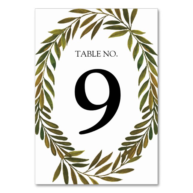 Numéro De Table Feuilles peints à la main Numéro de tableau (Par défaut)