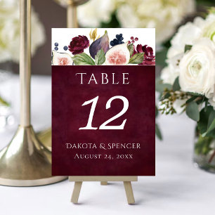 Numéro De Table Figues florissantes   Moody Rustic Fruit Elegant B