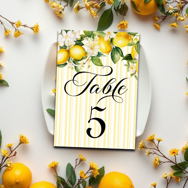 Numéro De Table Filière de citron Méditerranée été (Créateur téléchargé)