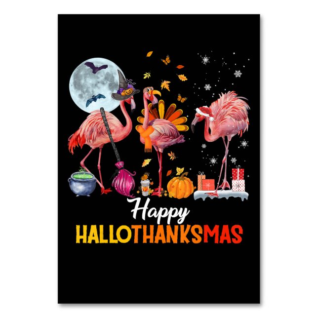 Numéro De Table Flamant rose|Flamant rose Thanksgiving Halloween N (Par défaut)