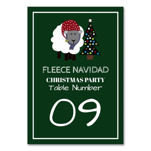 Numéro De Table Fleece Navidad, style espagnol Tableau de Noël No. (Par défaut)