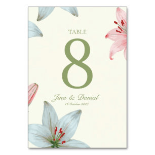 Numéro De Table Fleur d'Azur