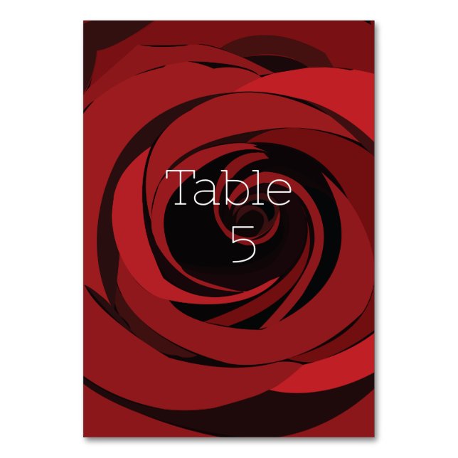 Numéro De Table Fleur de rose rouge     (Par défaut)
