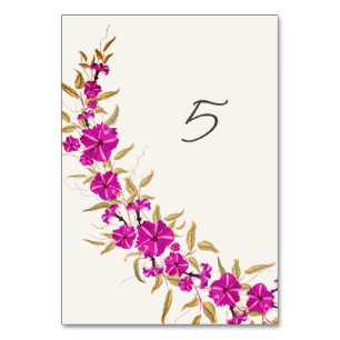 Numéro De Table Fleur de vigne à trompette sauvage violette Jardin