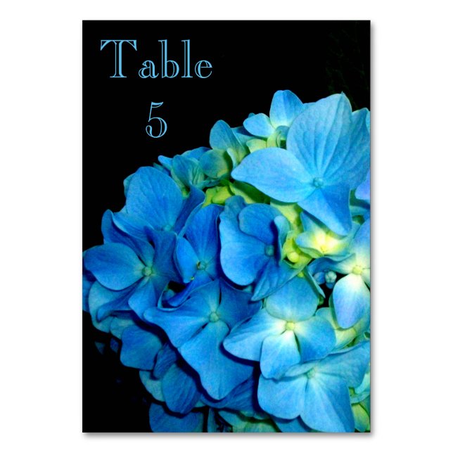 Numéro De Table Fleur florale bleue Hydrangea (Par défaut)