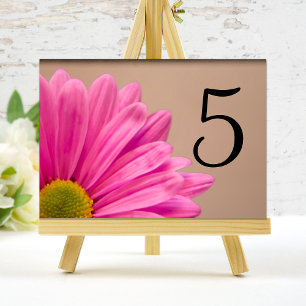 Numéro De Table Fleur rose Gerber Daisy Numéros de tableau
