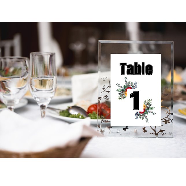 Numéro De Table Fleur sauvage | Aquarelle | Unique (Créateur téléchargé)