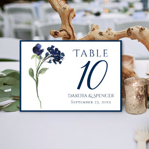 Numéro De Table Fleur sauvage Bleu classique Fleurs de Jardin Bo