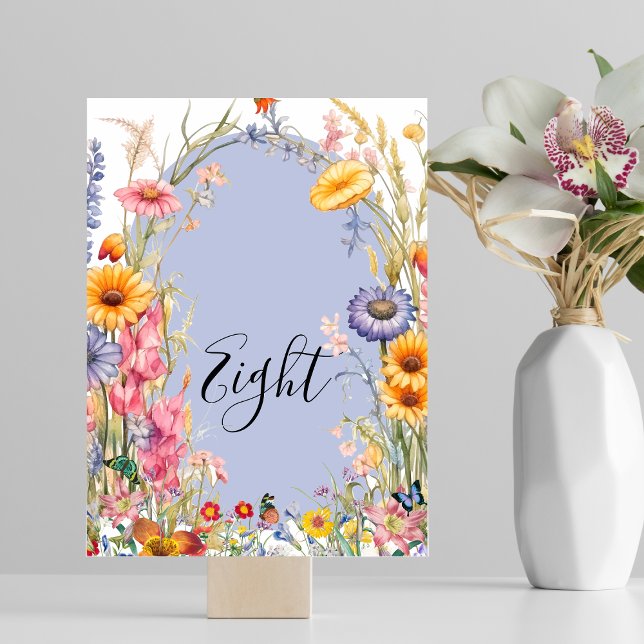 Numéro De Table Fleur sauvage boho chic mariage à couronne florale (Créateur téléchargé)