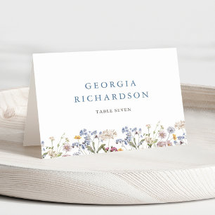 Numéro De Table Fleur sauvage Meadow Garden Wedding Boho Place Car