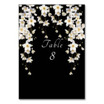 Fleurs à l'aquarelle élégantes noir et blanc