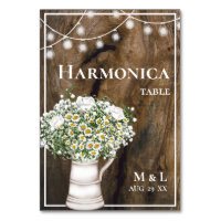 Fleurs blanches en bois rustique Lumières Harmonic