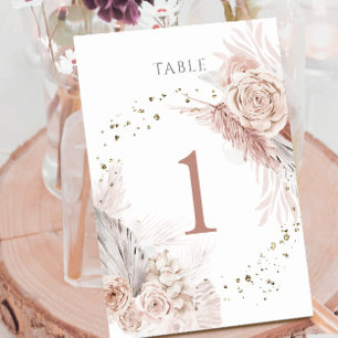 Numéro De Table fleurs de boho d'aquarelle Tableau Numéro 1