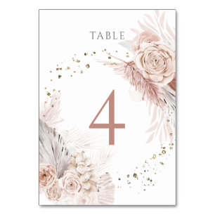 Numéro De Table fleurs de boho d'aquarelle Tableau Numéro 4