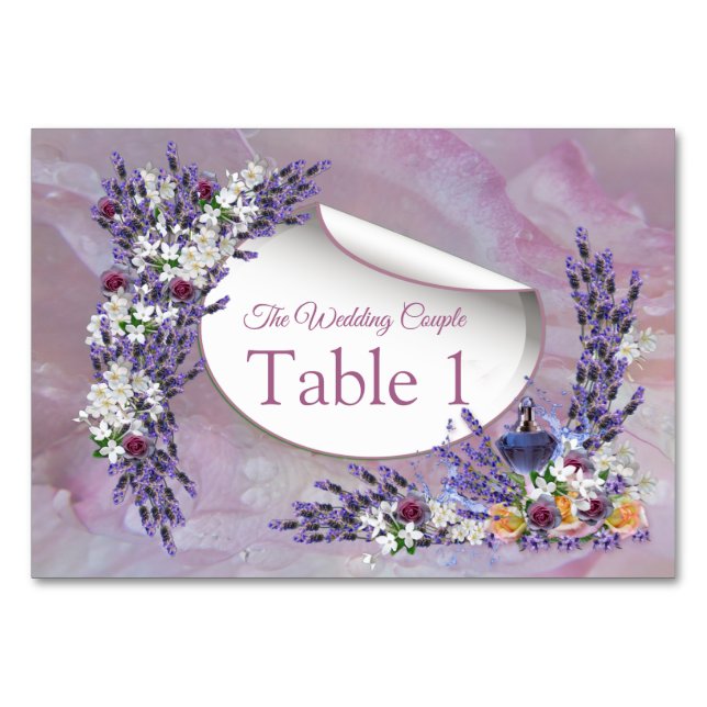 Numéro De Table Fleurs de Tuberose et de Lavande (Devant)