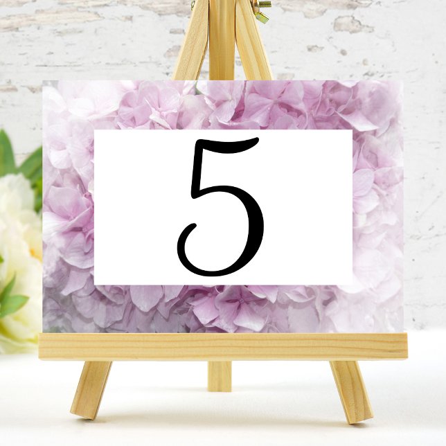 Numéro De Table Fleurs d'Hydrangée rose Numéros de tableau (Créateur téléchargé)