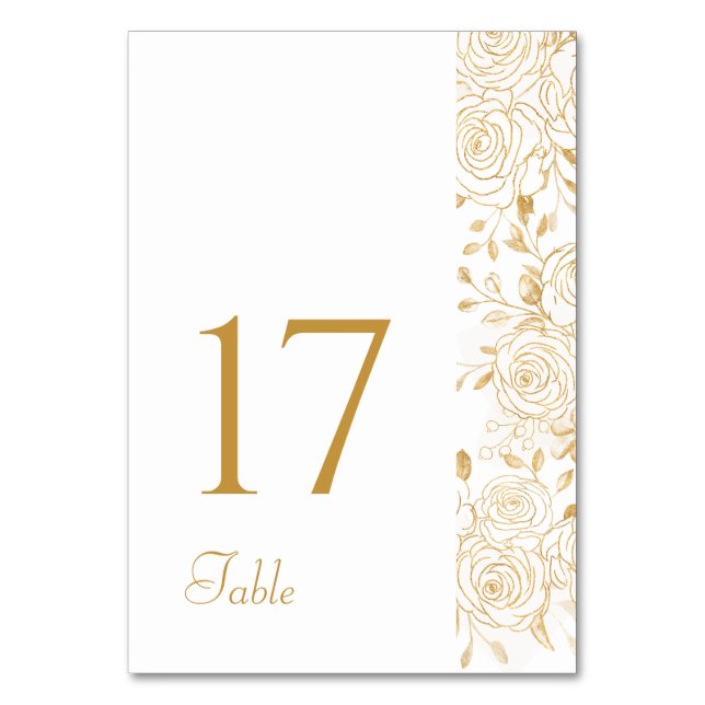 Numéro De Table FLEURS Dorées (Par défaut)