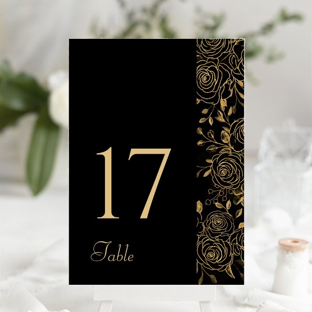 Numéro De Table FLEURS Dorées (Créateur téléchargé)