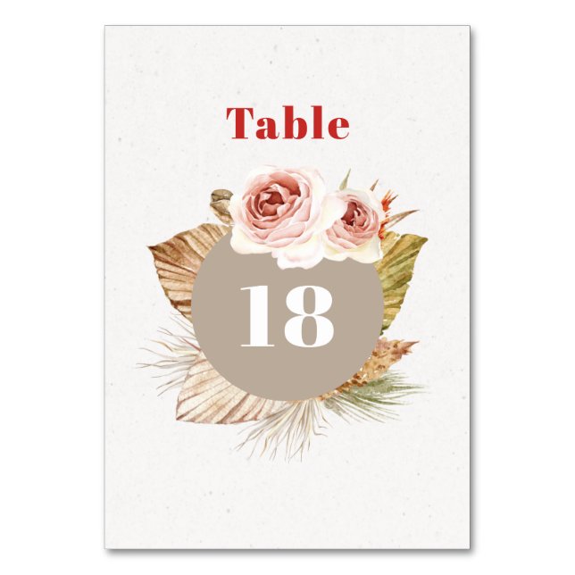 Numéro De Table Fleurs du désert boho fleuri mariage numéro de tab (Par défaut)