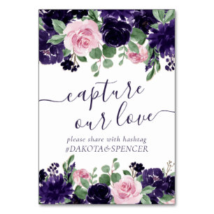 Numéro De Table Fleurs luxuriantes Rose violet Capturer Notre Am