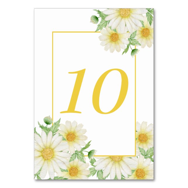 Numéro De Table Fleurs marguerites Numéro de tableau (Par défaut)