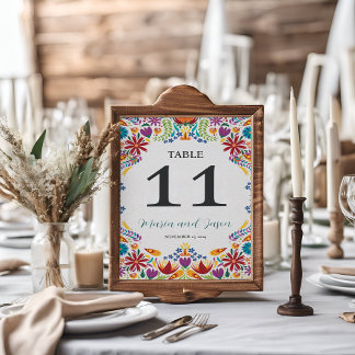 Numéro De Table Fleurs Nuestra Boda mexicaines Mariage botanique