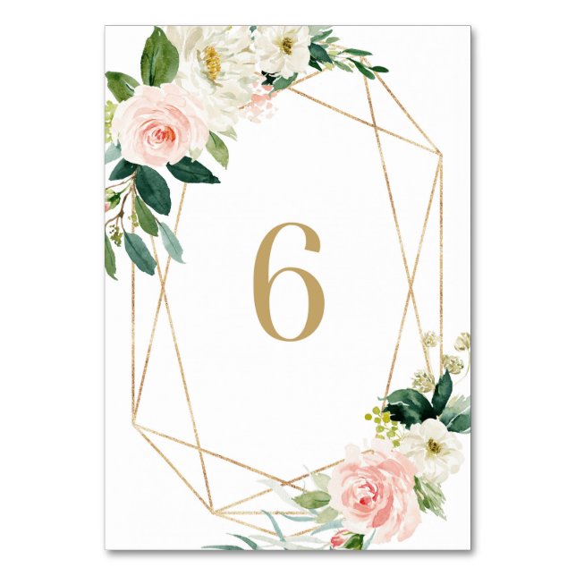 Numéro De Table Fleurs printanières de l'aquarelle géométrique Tab (Par défaut)
