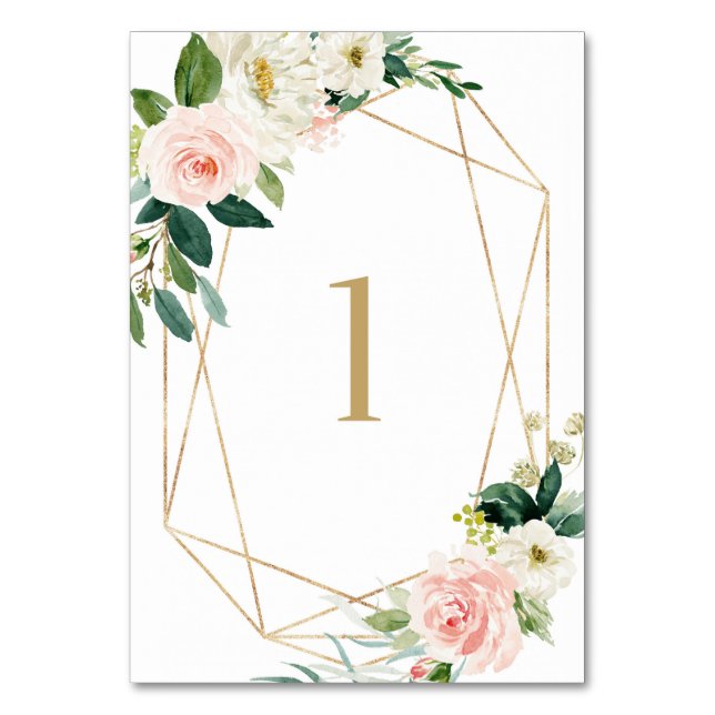 Numéro De Table Fleurs printanières de l'aquarelle géométrique Tab (Par défaut)