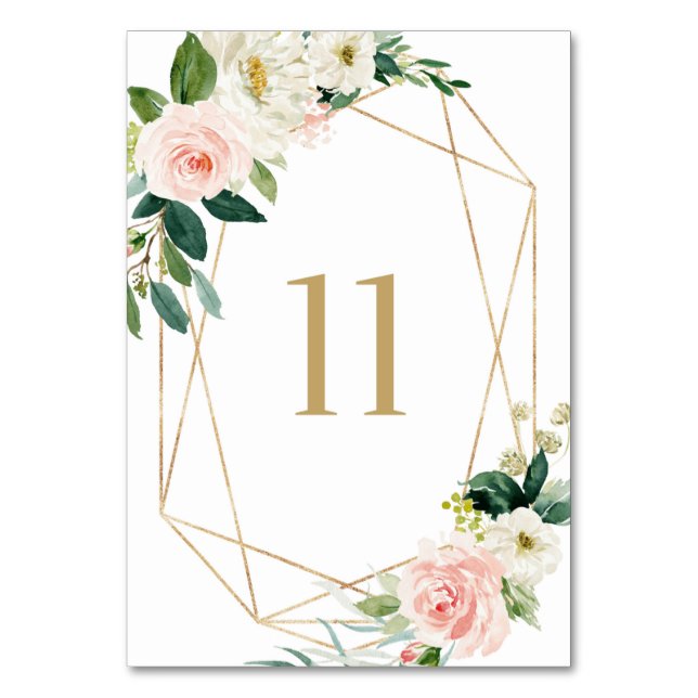 Numéro De Table Fleurs printanières de l'aquarelle géométrique Tab (Par défaut)