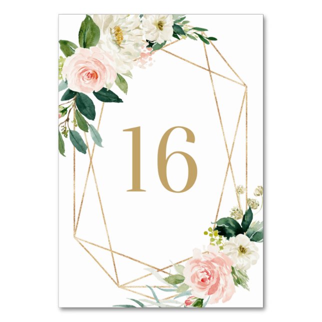Numéro De Table Fleurs printanières de l'aquarelle géométrique Tab (Par défaut)