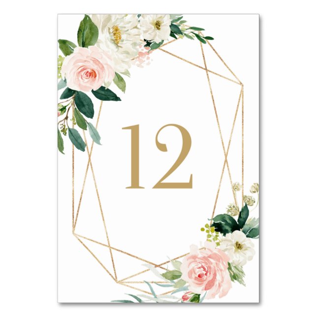 Numéro De Table Fleurs printanières de l'aquarelle géométrique Tab (Par défaut)