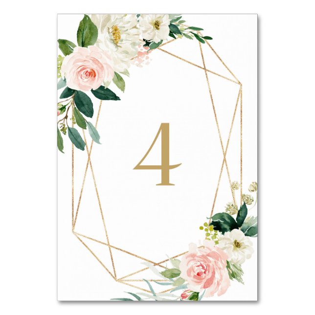 Numéro De Table Fleurs printanières de l'aquarelle géométrique Tab (Par défaut)