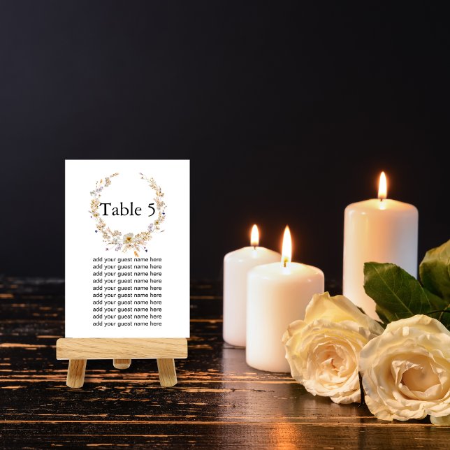 Numéro De Table Fleurs séchées fleurs sauvages d'hiver (Créateur téléchargé)