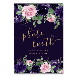 Numéro De Table Floraison Booth photo rose violet