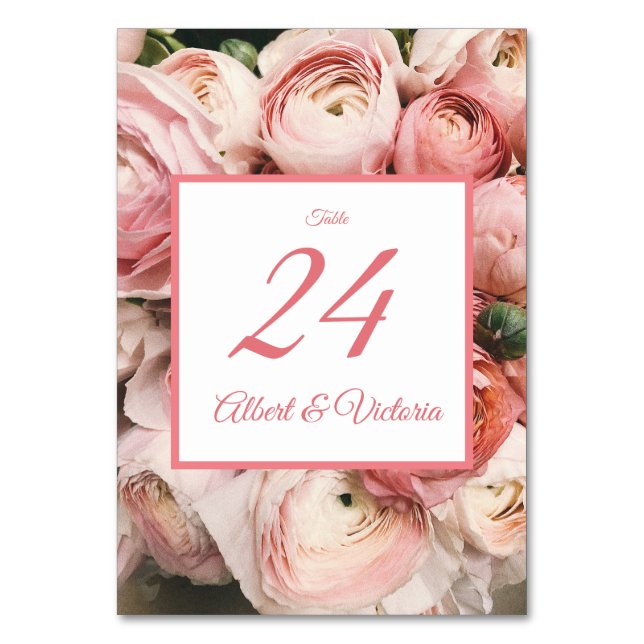 Numéro De Table Floral Blush (Par défaut)