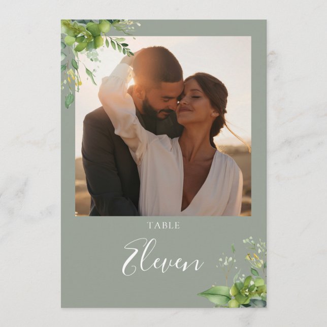 Numéro de table floral de verdure de sauge verte d (Devant)