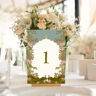 Numéro De Table Floral Lotus Oriental, Mariage indien