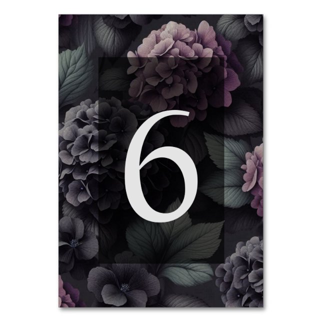 Numéro De Table Floral Moody noir et violet (Par défaut)