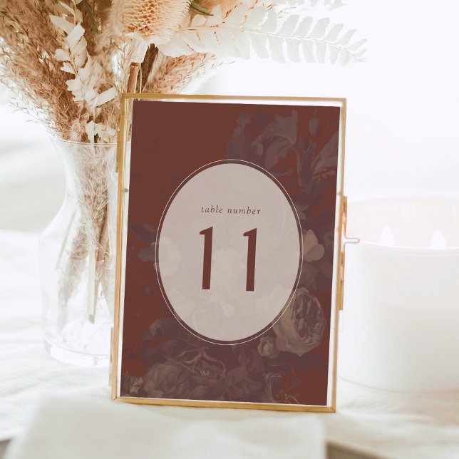Numéro de table floral rustique élégant en terre c (Créateur téléchargé)