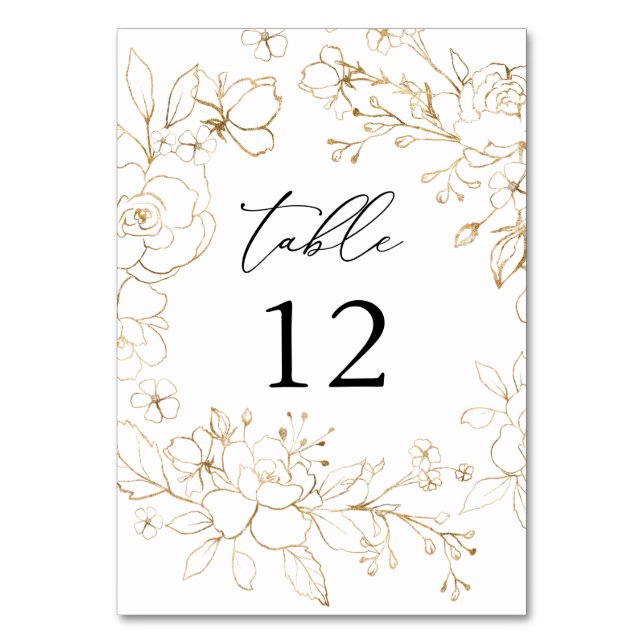 Numéro de table florale dorée (Par défaut)