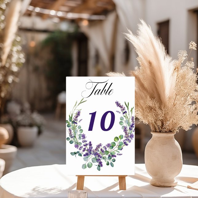 Numéro De Table florales de lavande mariage verdure (Créateur téléchargé)