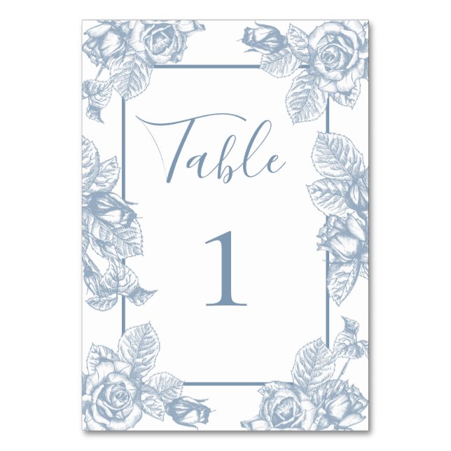 Numéro De Table Flore bleu poussiéreux (Par défaut)