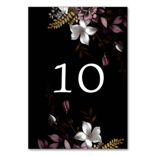 Numéro De Table Florence Dark Floral Mariage