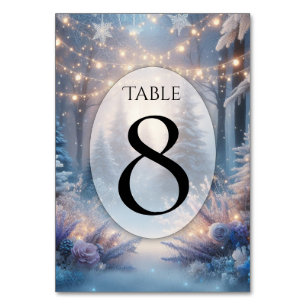 Numéro De Table Flores d'hiver dans le Mariage de pins givrés